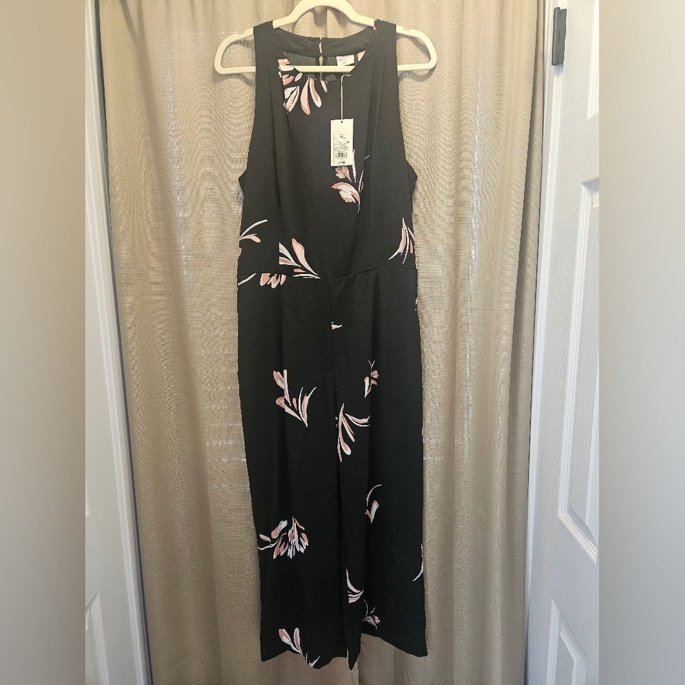 Elegant Black and Pink Floral Women's Dress